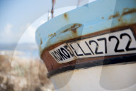 Close up of a boat St George Beach Paphos Cyprus