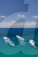 Aerial view of people on jet skis, Coral Bay Paphos