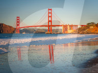 Golden Gate Bridge at sunset, San Francisco, California
