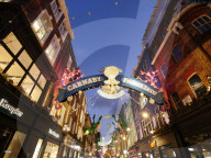 Christmas lights Carnaby St dusk