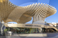 Mercado de la encarnacion, Seville Metropol Parasol, Las Setas De Sevilla, Plaza de la EncarnaciÃ³n, Seville, Andalusia,Spain,