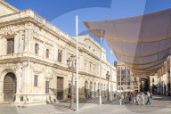Seville Town Hall with sun shades canopy, Plaza de San Francisco, Sevilla, Seville, Spain, Andalusia, Spain, EU, Europe
