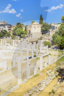 Elevated view of Roman Agora and Tower Of The Winds , Athens, Greece, Europe,