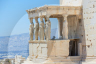 Porch of Caryatids, Erechtheion Temple, Acropolis, Athens, Greece, Europe,