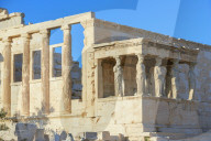 Porch of Caryatids, Erechtheion Temple, Acropolis, Athens, Greece, Europe,
