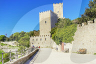 View ofof Balio Castle, Erice, Sicily, Italy, Europe