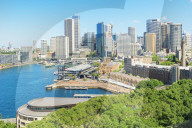 Elevated view of Circular Quay, The Rocks and Central Business District , Sydney, New South Wales, Australia