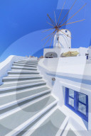 Traditional windmill, Oia, Santorini, Cyclades Islands, Greece