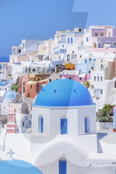 View of Oia village, Oia, Santorini, Cyclades Islands, Greece