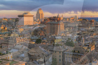 Cityscape, top view, Genoa, Liguria, Italy