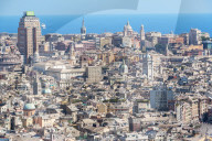 Cityscape, elevated view, Genoa, Liguria, Italy
