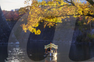 Japan, Kansai, Osaka, Osaka Castle, sightseeing boat