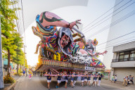 Japan, Honshu, Tohoku, Aomori prefecture, Aomori, Nebuta festival floats