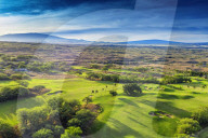 USA, Hawaii, Big Island, west coast resort, Mauna Kea Beach hotel, aerial view