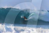 United States of America, Hawaii, Oahu island, surfer on the North Shore