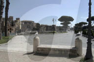 Imperial Forum Avenue, deserted due to the 2020 Covid-19 lockdown restrictions, Rome, Italy