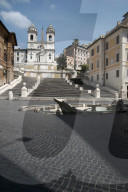 Spanish Steps, deserted due to the 2020 Covid-19 lockdown restrictions, Rome, Italy