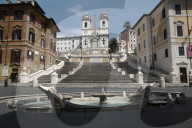 Spanish Steps, deserted due to the 2020 Covid-19 lockdown restrictions, Rome, Italy