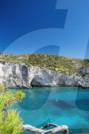 beautiful beach and people snorkeling, greece, zakinthos island