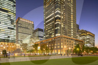Skyscrapers of Marunouchi at dusk, Tokyo, Japan