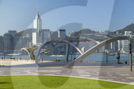 Tsim Sha Tsui promenade and skyline, Tsim Sha Tsui, Kowloon, Hong Kong