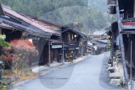 Traditional buildings on Nakasendo Way, Tsumago, Gifu Prefecture, Japan