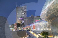 Dongdaemun Design Plaza at dusk, Seoul, South Korea
