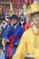 Traditional parade outside Changdeokgung Palace, Seoul, South Korea