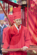 Traditional parade outside Changdeokgung Palace, Seoul, South Korea