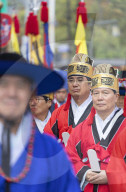 Traditional parade outside Changdeokgung Palace, Seoul, South Korea