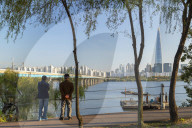 Lotte World Tower and Nam River, Seoul, South Korea