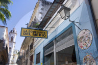 Sign, La Bodeguita del Medio Restuarant and Bar, Old Town, UNESCO World Heritage Site, Havana, Cuba