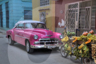 Classic Old Car, Old Town, UNESCO World Heritage Site, Havana, Cuba