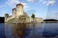 Olavinlinna Castle, a 15th-century three-tower castle in Savonlinna, Finland