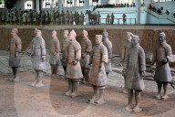 Terracotta army, funerary sculptures buried in 210-209 BC, now separated for repair, Xi‚Äôan, China