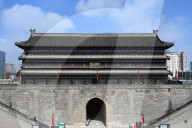 Old stone Pagoda above Anyuan, the north gate, of the 600 year old city wall, Xi‚Äôan, China