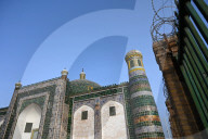 Barbed wire topped fence around Afaq Khoja Mausoleum, Kashgar, Xinjiang Province, China