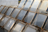 Hand made paper made from mulberry tree bark drying in the sun, Moyen, Hotan, Xinjiang, China