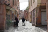 City centre back street, Kashgar, Silk Road city, Xinjiang, China