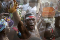 Voodoo funeral anniversary in a village near Kara, Togo.