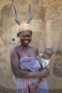Batammariba mother in a Koutammakou village in North Togo.