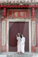 Vietnamese women wearing Ao Dai. Hoi An. Vietnam.