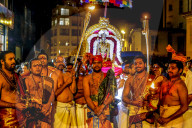 Tamil hindus celebrating a festival for Muruga (Ganesha's brother) in Paris, France.