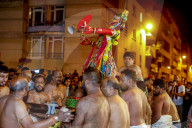 Tamil hindus celebrating a festival for Muruga (Ganesha's brother) in Paris, France.