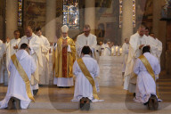 Deacon ordination in Sainte Genevieve catholic cathedral, Nanterre, France.