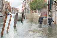 High tide in Venice, Fondamenta della Sensa, november 2019, Venice, Italy, Europe