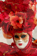 Masks at the Venice Carnival in St. Mark's Square, Venice, Veneto, Italy, Europe
