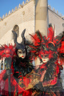 Masks at the Venice Carnival in St. Mark's Square, Venice, Veneto, Italy, Europe