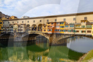The Ponte Vecchio, Old Bridge, over the Arno river, Florence, Tuscany, Italy, Europe
