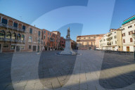 Campo Santo Stefano during Coronavirus lockdown, Venice, Italy, Europe